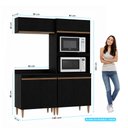 Ver imagem 3 de Kit Cozinha Modulada Milão Balcão Cooktop Menu Móveis Preto