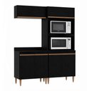 Ver imagem 2 de Kit Cozinha Modulada Milão Balcão Cooktop Menu Móveis Preto