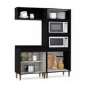 Ver imagem 4 de Kit Cozinha Modulada Milão Balcão Cooktop Menu Móveis Preto