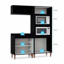 Ver imagem 5 de Kit Cozinha Modulada Milão Balcão Cooktop Menu Móveis Preto