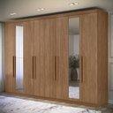 Ver imagem 6 de Guarda Roupa Casal 8 Portas 4 Gavetas Master New com Espelho e Cama Casal Invicta Jatobá Acetinado -