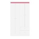 Ver imagem 1 de Guarda Roupa Solteiro 4 Portas 2 Gavetas Vesta - Branco/rosa Flex