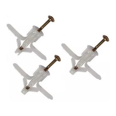 Kit 50 Buchas Nylon P/ Drywall C/ Parafuso Cabeca Chata 8mm