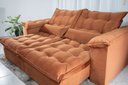 Ver imagem 1 de Sofá Retrátil e Reclinável Ipanema 1,50m em Tecido Veludo C/pillow Nos Braços - Montagem Inclusa:ter