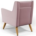 Ver imagem 4 de Poltrona Decorativa com Pés de Madeira Taroba D02 Veludo Rosê B-305 - Lyam Decor