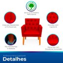 Ver imagem 3 de Poltrona Nina Captone Decorativa Suede Vermelho para Escritorio, Sala Salão Biselos-Decor