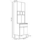 Ver imagem 4 de Paneleiro Duplo 4 Portas Andréia Cinza Ajl Móveis