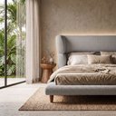 Ver mais imagens de Cama Box Base King com Cabeceira Mochi 193x203 Estofada Orgânica Japonesa Bouclê Cinza - Desk Design