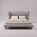 Ver imagem 2 de Cama Box Base King com Cabeceira Mochi 193x203 Estofada Orgânica Japonesa Bouclê Cinza - Desk Design
