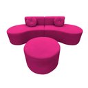 Ver imagem 3 de Sofá Modular Orgânico Monterrey 260cm + Puff Veludo Rosa Pink