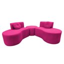 Ver imagem 5 de Sofá Modular Orgânico Monterrey 260cm + Puff Veludo Rosa Pink