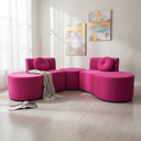 Ver imagem 2 de Sofá Modular Orgânico Monterrey 260cm + Puff Veludo Rosa Pink