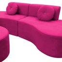Ver mais imagens de Sofá Modular Orgânico Monterrey 260cm + Puff Veludo Rosa Pink