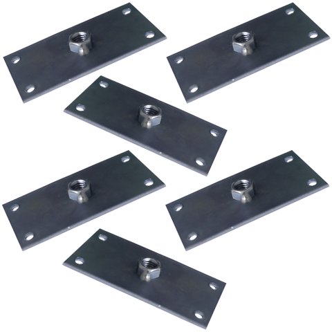 Kit 6 Chapinhas Chapa Reta Fixação Pés Palito Rosca 5/16 Zincada G59
