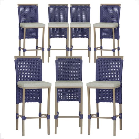 7 Banqueta em Alumínio Roma Fendi Corda Náutica Tecido 3