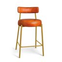 Ver imagem 4 de Banqueta Cozinha Média com Encosto Londres Kit 2 PU Aço Industrial Dourado D03 - D'Rossi