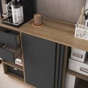 Ver imagem 6 de Armário Baixo para Escritório 2 Portas 2 Gavetas Mel/Grafite Office