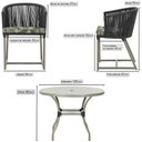 Ver imagem 2 de Mesa com 6 Cadeiras de Jantar Roma 120cm e Noronha em Alumínio Fendi Corda Náutica Estofado 5 Trama