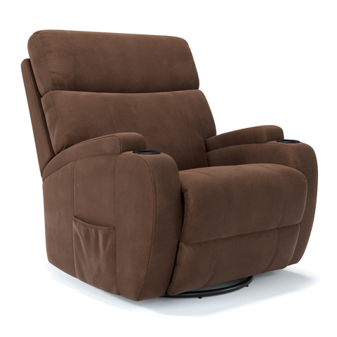 Poltrona do Papai Reclinável em Tecido Suede Cor Marrom Elétrica - Modelo Imperial