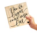 Ver imagem 4 de Kit 6 Quadros Decorativos para Sala Estar com Moldura Caixa e Folhas Frases Lar