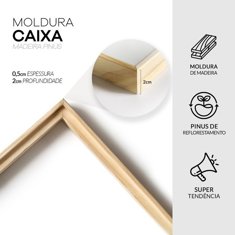 Kit 6 Quadros Decorativos para Sala Estar com Moldura Caixa e Folhas Frases Lar - 7