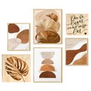 Ver imagem 5 de Kit 6 Quadros Decorativos para Sala Estar com Moldura Caixa e Folhas Frases Lar