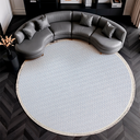 Ver imagem 2 de Tapete Redondo Sala Quarto 100% Algodão Estampa Zigzag Franja Lavável Antiderrapante Decoração Boho