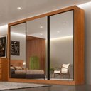Ver imagem 4 de Guarda Roupa Casal Londres 3 Portas com Espelho 4 Gavetas Cinamomo - Novo Horizonte