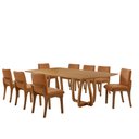 Ver imagem 2 de Sala de Jantar Mesa Flora 220cm Tampo Laminado Barril com 8 Cadeiras Bella