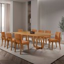 Ver imagem 1 de Sala de Jantar Mesa Flora 220cm Tampo Laminado Barril com 8 Cadeiras Bella