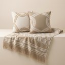 Ver imagem 2 de Kit Manta e Almofadas Decorativas para Sofá Argélia Bege - Nexta Casa