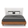 Conjunto Cama com Cabeceira King Torres Pés em Madeira Pu/bouclê Caramelo/off White G91 - Gran Belo - 2