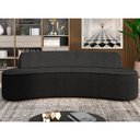 Ver imagem 2 de Sofá 4 Lugares Sala de Estar Cancún D02 Bouclê Preto 280 Cm B-57 - Lyam Decor