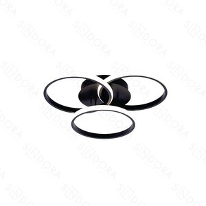 Plafon Led 45w 25x25cm Preto com Temperatura de Cor Ajustável
