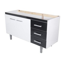Balcão de Cozinha sem Tampo 2 Portas 3 Gavetas 120cm Marselha Móveis Bonatto - 3 Balcão de Cozinha sem Tampo 2 Portas 3 Gavetas 120cm Marselha Móveis Bonatto - 3