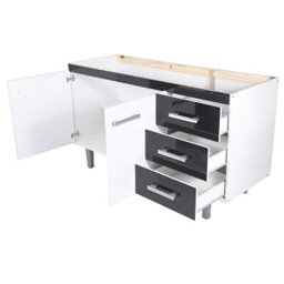 Balcão de Cozinha sem Tampo 2 Portas 3 Gavetas 120cm Marselha Móveis Bonatto - 2 Balcão de Cozinha sem Tampo 2 Portas 3 Gavetas 120cm Marselha Móveis Bonatto - 2