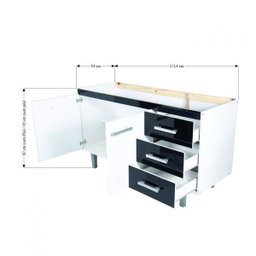 Balcão de Cozinha sem Tampo 2 Portas 3 Gavetas 120cm Marselha Móveis Bonatto - 4 Balcão de Cozinha sem Tampo 2 Portas 3 Gavetas 120cm Marselha Móveis Bonatto - 4