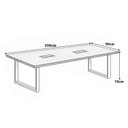Ver imagem 3 de Mesa de Reunião Industrial 250x90cm com 2 Caixas de Tomadas Freijó e Branco
