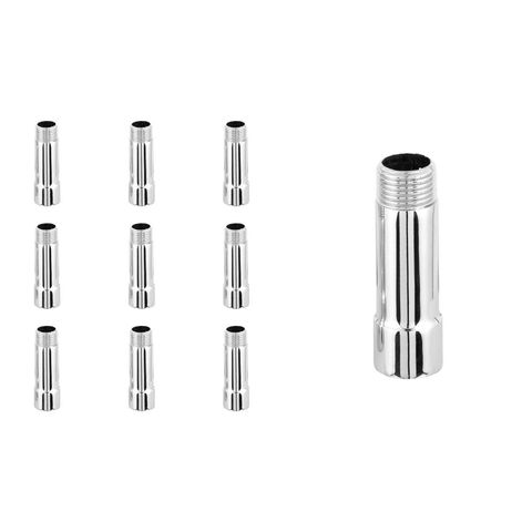 Kit 10 Extensor 1/2 Cromado Prolongador Longo Torneira Chuveiro 6cm