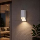 Ver imagem 2 de Arandela Sobrepor Bisel 1 Foco Branca Parede Fachada + Led Mr16 Br. Quente St3256
