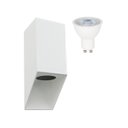 Ver imagem 3 de Arandela Sobrepor Bisel 1 Foco Branca Parede Fachada + Led Mr16 Br. Quente St3256