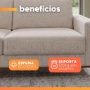 Ver imagem 6 de Sofá Living Lara 3 Lugares 211cm Cinza Linho Herval