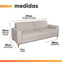 Ver imagem 4 de Sofá Living Lara 3 Lugares 211cm Cinza Linho Herval