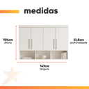 Ver imagem 4 de Modulo Ja Georgia Armário Aereo 1,47m Branco Fosco