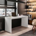 Ver imagem 2 de Mesa Home Office 127cm Escrivaninha Estudos Aparador Branca