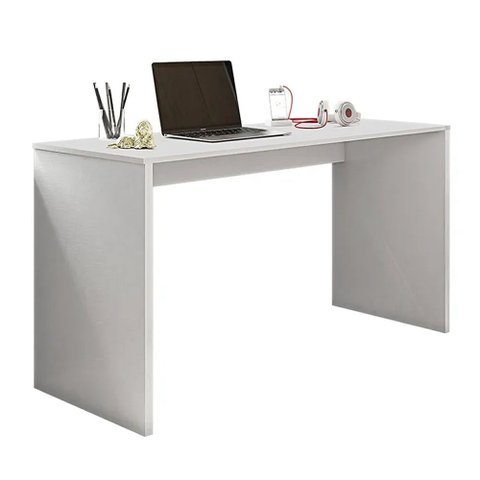 Mesa Home Office 127cm Escrivaninha Estudos Aparador Branca