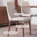 Ver imagem 2 de Kit de 4 Cadeiras de Madeira Maciça Estofada Lara - Natural C/ Pu Off White - Champanhe
