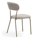 Ver imagem 3 de 2 Cadeiras Jantar Luxo Tecido Boucle Off White Tubo Champagne