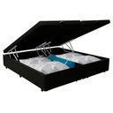 Ver imagem 3 de Cama Box Baú King Bipartido Sintético Sereneprime Preto 192x203x44