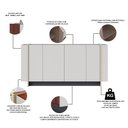 Ver imagem 4 de Aparador Buffet para Sala de Jantar 4 Portas 160cm Puerto C04 Off White Nogueira Preto Dourado - Lya
